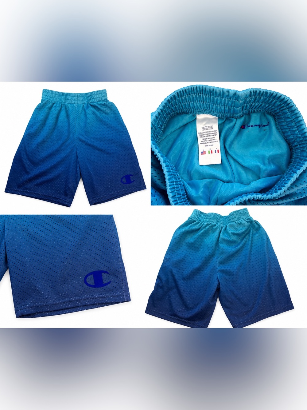 Champion Boys' Blue Ombre Athletic Mesh Shorts